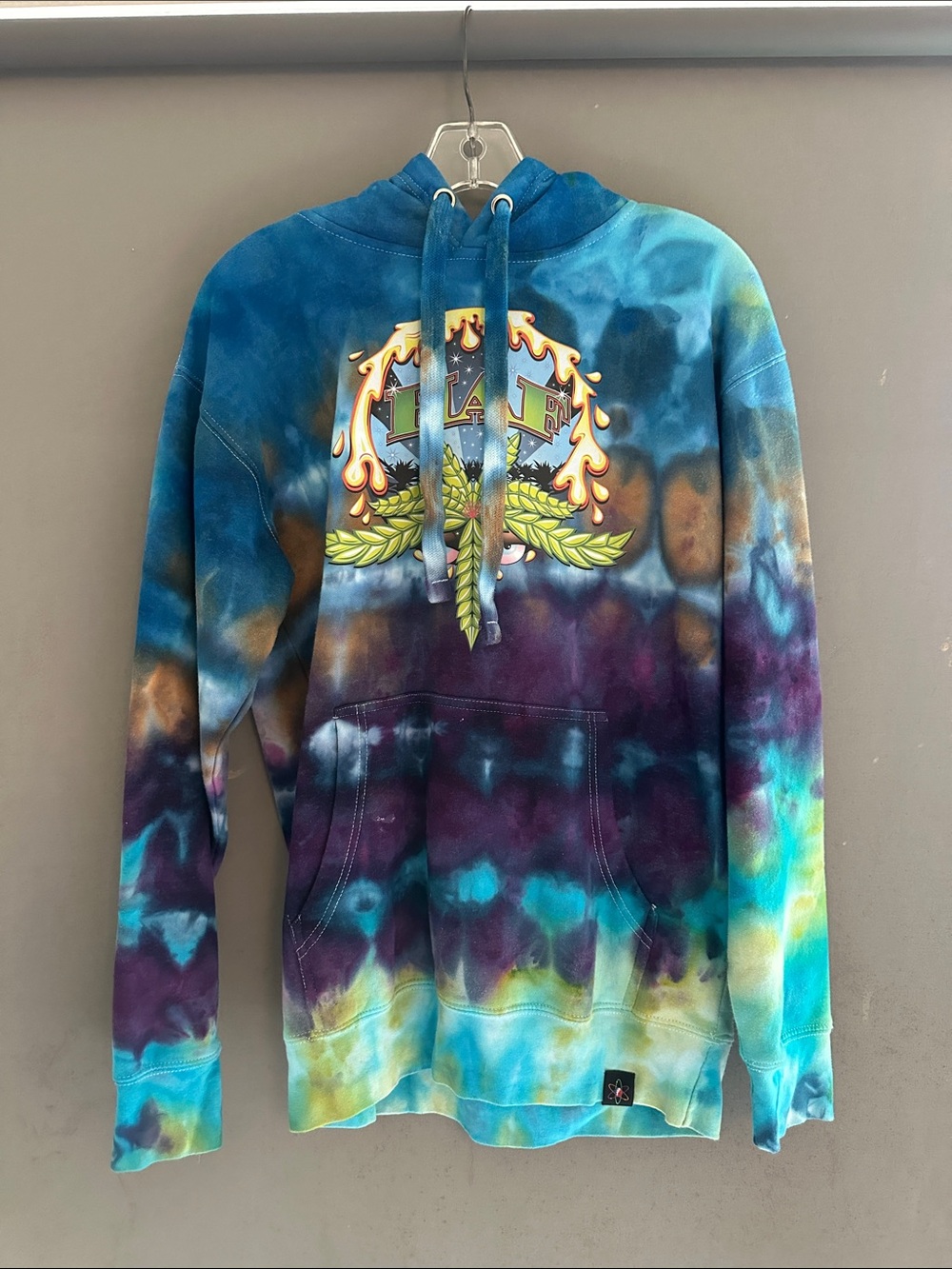Hash and Flower (HAF) hand-dyed Ice Tie-Dye Multicolor Hoodie Sweatshirt